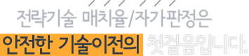 전략기술 매치율/자가판정은 안전한 기술이전의 첫걸음입니다.
